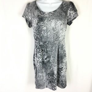 Silence Noise Dress Size 4 Gray Animal Print